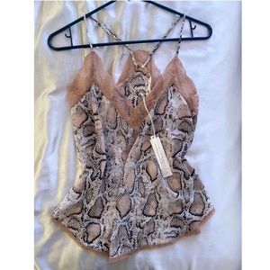 Lovestitch Snake Print Lace Cami - (S)